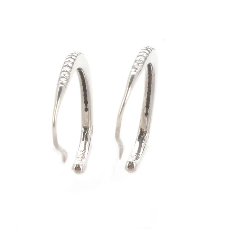 

Original S925 Sterling Silver Pan Earring Oval Glitter Elegant Temperament Earrings For Women Wedding Gift Fashion Jewelry