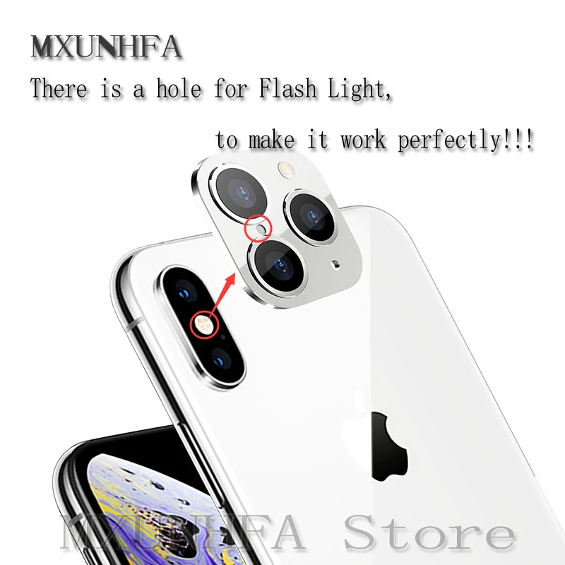 Полностью металлическая наклейка для объектива камеры сменная крышка iPhone X XS MAX