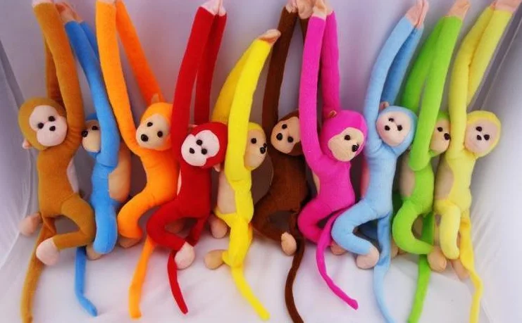60 см красочные длинные руки обезьянки плюшевые игрушки мягкие животные куклы для