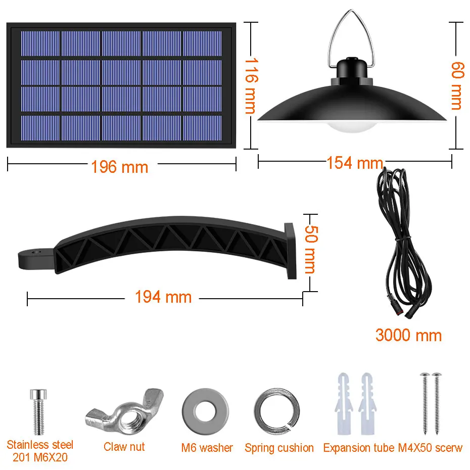 

Waterproof Outdoor For Camping Garden Yard Solar Pendant Light Warm White/White dusk to dawn bulb Indoor Solar Lamp With Cable