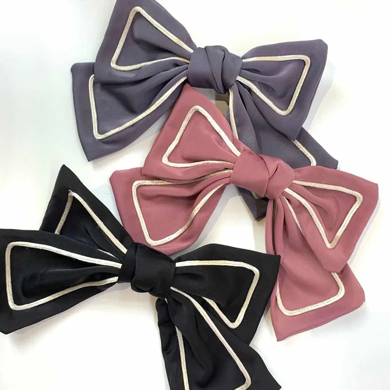 

Women Big Bowknot Hairpin Cotton Woolen Cloth Barrettes Metal Spring Clip Top Clip Solid Bow Hair Clip Headwear Hair Accessories