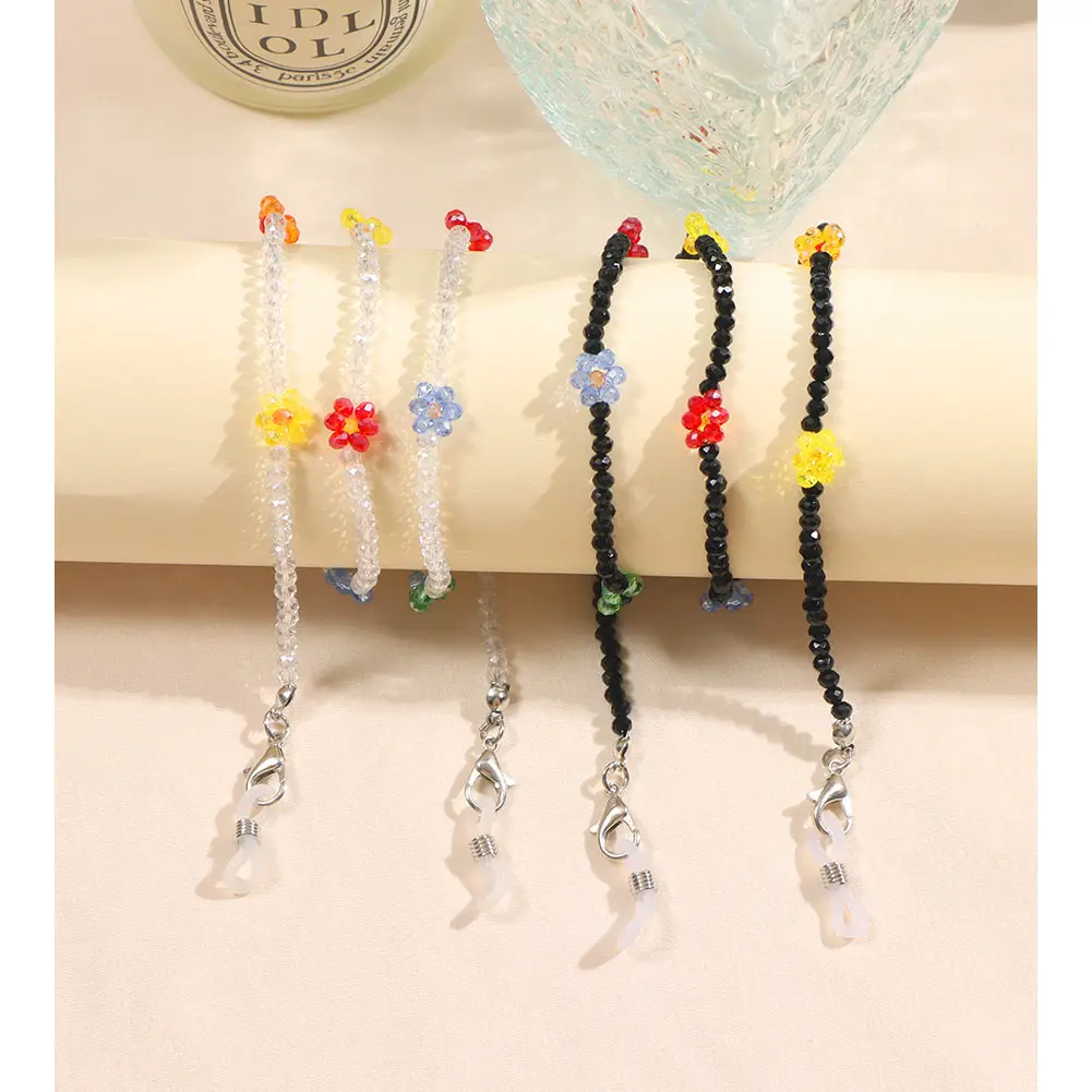 

Flatfoosie Fashion Colorful Flowers Beaded Glasses Chain Women Jewelry Beads Eyeglass Sunglasses Lanyard Holder Neck Mask Chain