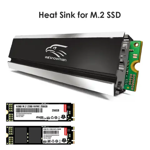 M.2 SSD NVMe радиатор охлаждения 2280 твердотельный накопитель на жестком диске радиатор M2 NGFF PCI-E NVME Алюминий теплоотвод охлаждающая Тепловая площ...