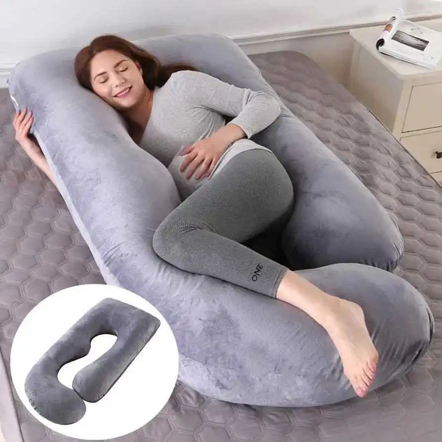 

180*80CM Multi Functional Maternity Pregnant Pillows U-Shape Pregnant Body Pillow Cushion Long Plush Pillow Side Sleeper Bedding