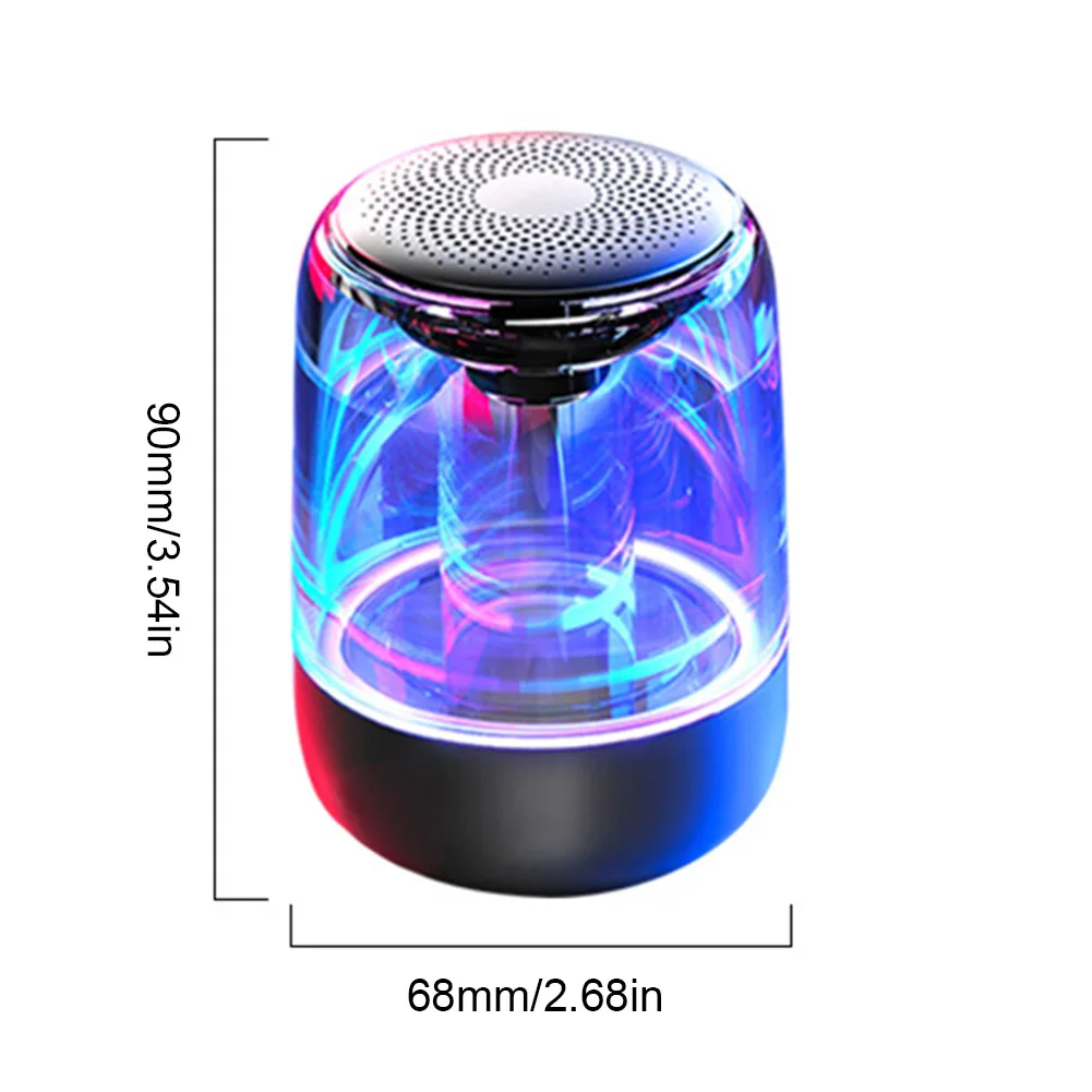 

C7 Transparent crystal Bluetooth Speaker Colorful Atmosphere Light Bluetooth Speaker Portable Music Audio Stereo Sound Speaker
