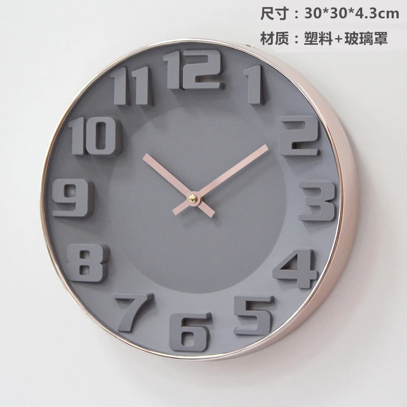 

Rose Gold 3D Wall Clock Kitchen Clocks Large Living Room Silent Bedroom Mechanism Watch Home Decor Relogio De Parede Gift SC576