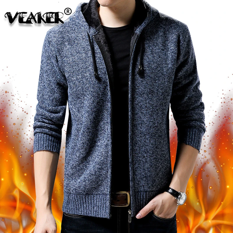 Новинка мужской свитер пальто зима 2019 плотные флисовые теплый кардиган с