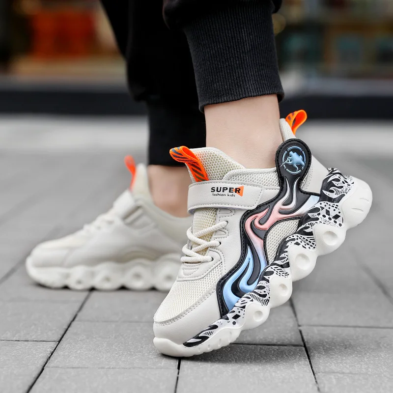 

2021 Hot Sale Toddler Boys Brand Sneakers Designer Sport Shoes for Boys Soft Sole Teenage Trainers Hook & Loop Gym Shoe Kids Boy