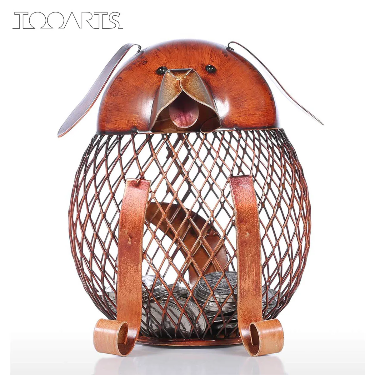 

Puppy Money Bank Iron Handmade Puppy Shape Coin Bank Practical Craft Home Decoration Gift