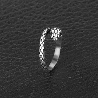 retro gothic snake rings for women men fashion gothic jewelry stainless steel adjustable open end rings for teen girls boys