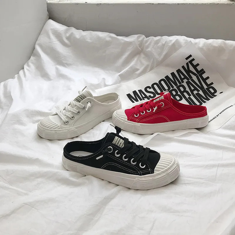 

2021 autumn new low top pure color canvas shoes students