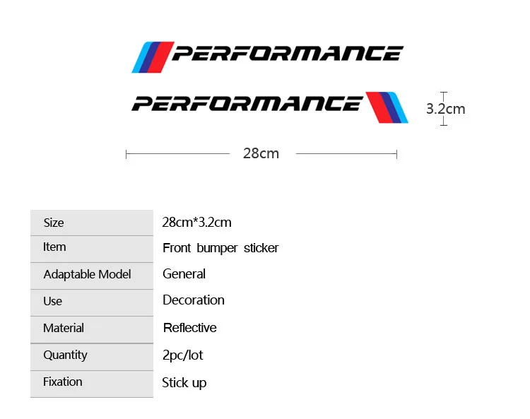 2 шт. стайлинга автомобилей M производительность сбоку юбка стикеры наклейки для