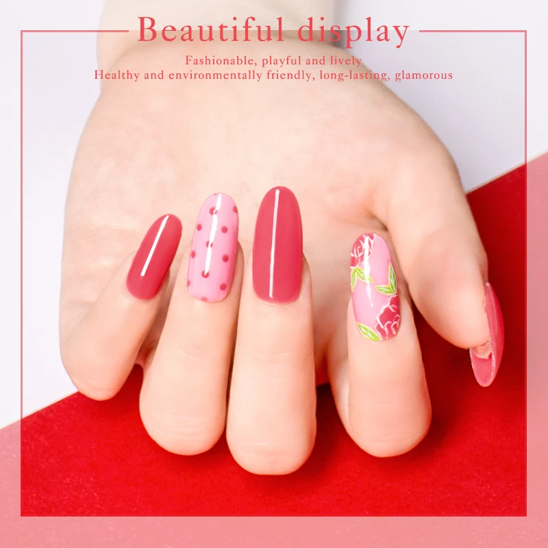 FOUR LILY Rose Red Series Gel Nail Polish 5ml UV Pure Colors Soak Off Semi Permanent Art Lacquer Vernis | Красота и здоровье