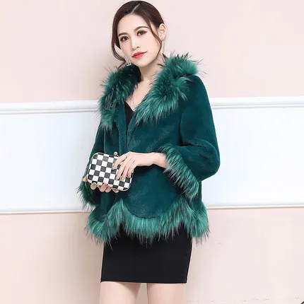 Top brand Slim Faux Women Rabbit Fur Coat N90  high quality