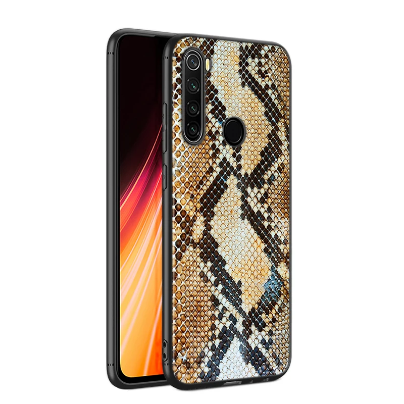 Чехол для телефона Redmi Note 8T 8 7 6 5 Pro 5A 4X черный модный кожаный чехол со змеиным