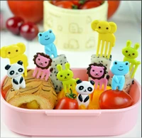 animal farm fruit fork mini cartoon children snack cake dessert food fruit pick toothpick bento lunches party decor random color