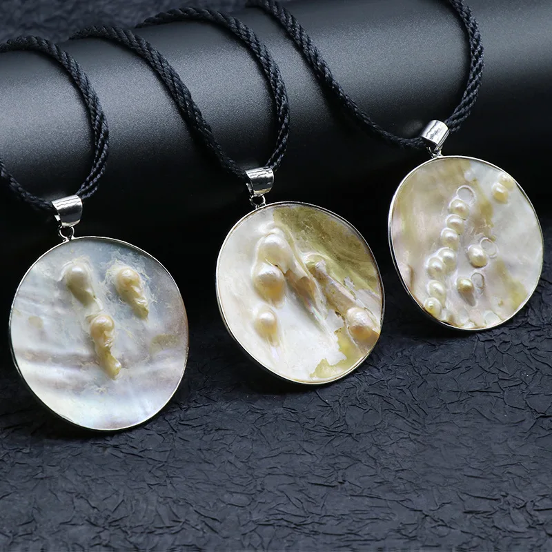 Ожерелье с подвеской из натурального жемчуга 50 мм 1 шт.|Ожерелья подвеской| |