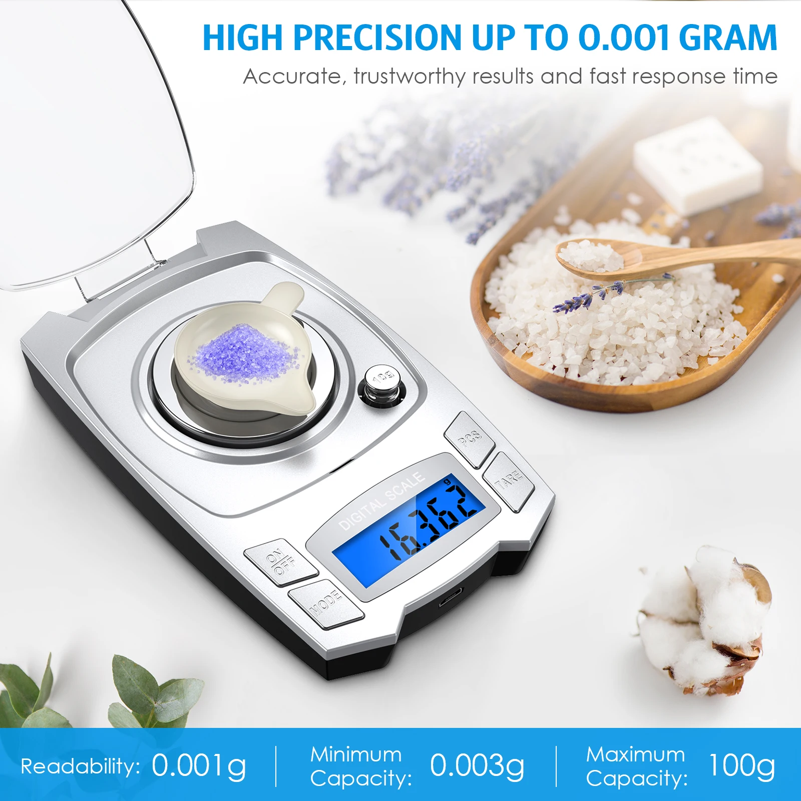 B&aacute;scula electr&oacute;nica de precisi&oacute;n de 0.001g, 100g/50g, carga USB, b&aacute;scula Digital de joyer&iacute;a, b&aacute;scula port&aacute;til de laboratorio de peso de miligramo-5
