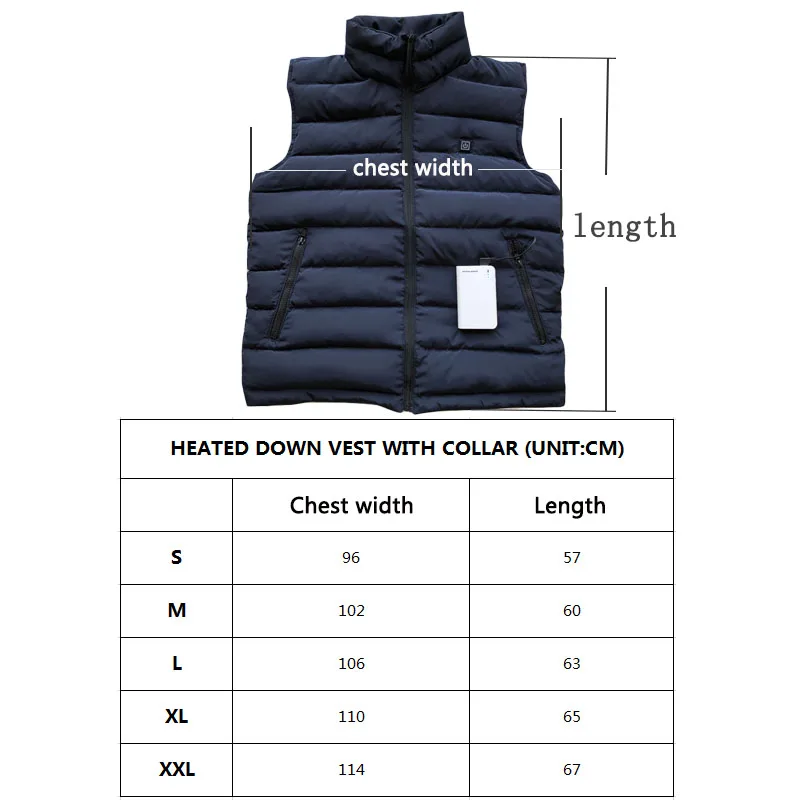 WINNA NEW USB Three Speed Intelligent Temperature Control Heating Polyester Outdoor Vest Keep Body Warm For Skiing Camping | Спорт и