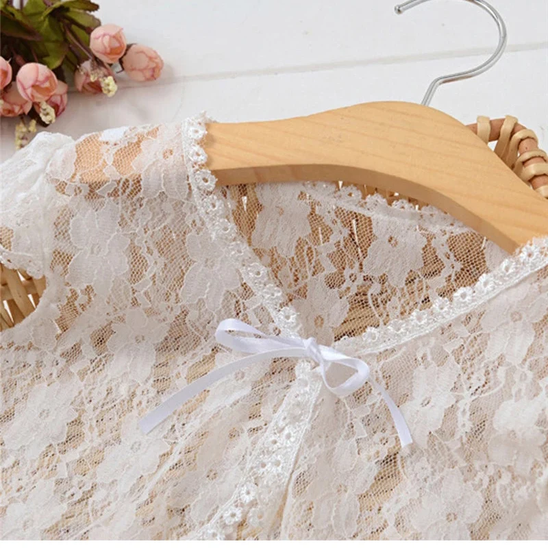 Детская кружевная шаль для маленьких девочек куртка-болеро на шнуровке короткая