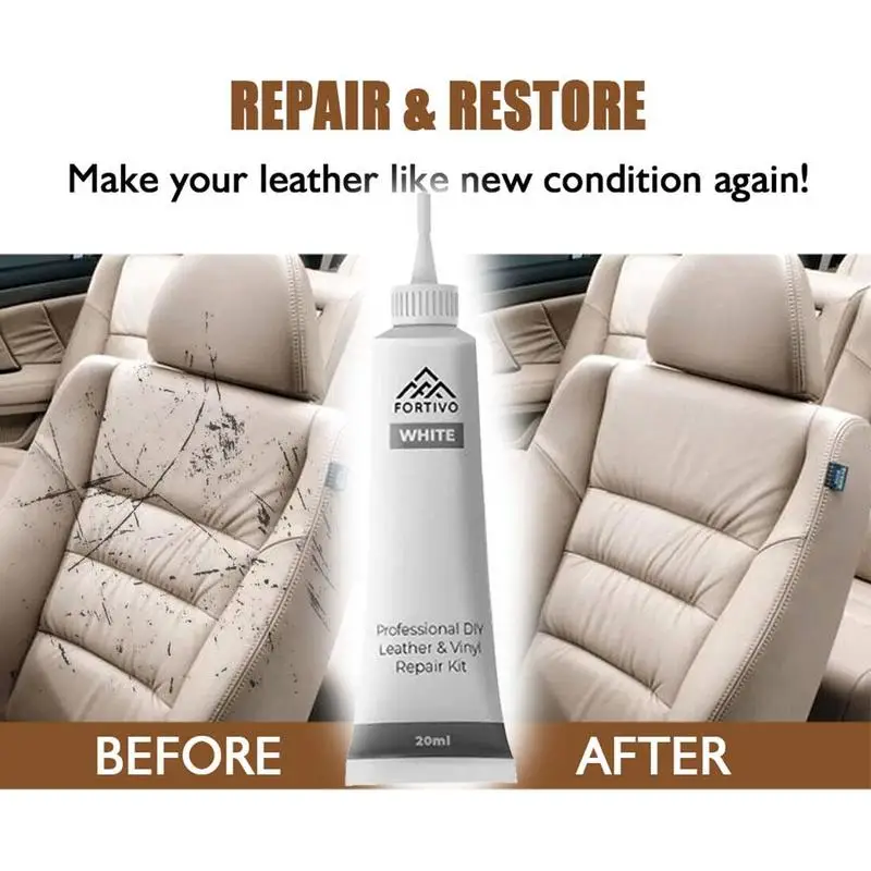 

New Leather Repair Paste for Furniture Car Seats Sofa Cleaner Skin Repair Refurbish Vinyl Repair Cream Kit Black White Color