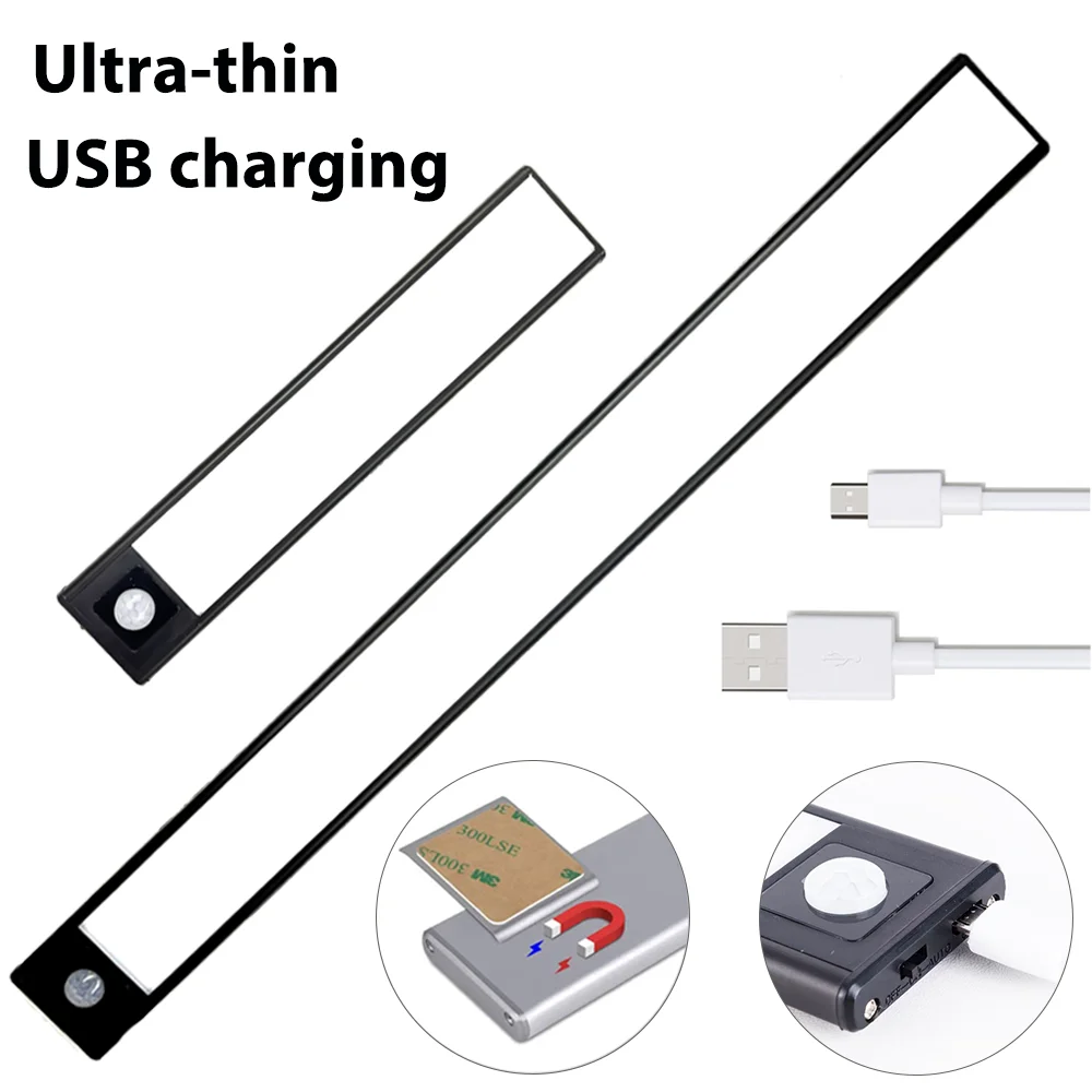 

Under Cabinet Light Kitchen LED Light Cabinet Lighting PIR Motion Sensor led USB Rechargeable For Kitchen Cabinets Lighting LED