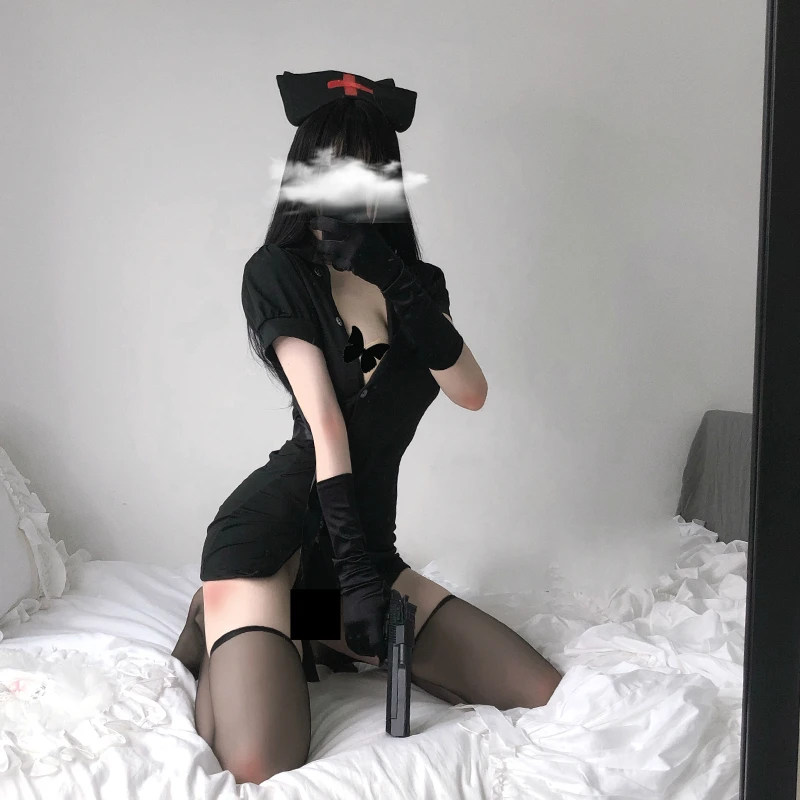 Униформа медсестры в стиле панк Харадзюку ультракороткое платье сексуальное