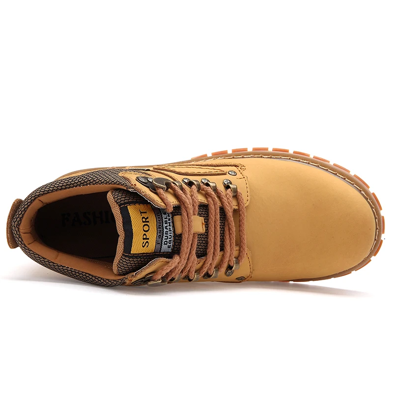 Wear resistant Work boots Men's Shoes Quality Tooling Boots Leather Army Male Tactical Military Botas Rubber Cool Work Shoes Man