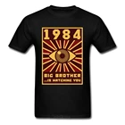 Мужская футболка с принтом большого брата, черная футболка с графическим принтом, одежда Hor Eye, футболки 80-х годов, забавная хипстерская уличная одежда, 1984