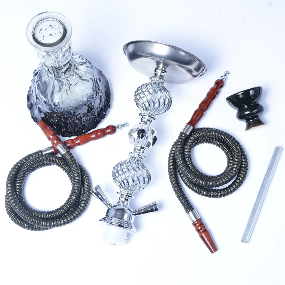 

Hookah Shisha Pipe Set Chicha Nargile with Hose Bowl Tongs Charcoal Tray Narguile Accessories for Outdoor Travel Gift