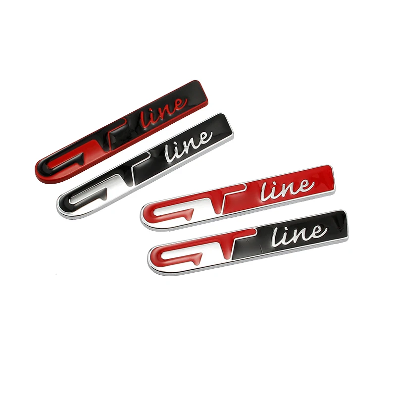 Автомобильная эмблема-стикер 3D Metal GT Line для багажника марок Hyundai KIA Forte Optima Picanto Stinger Sorento Clio Grandtour Megane.