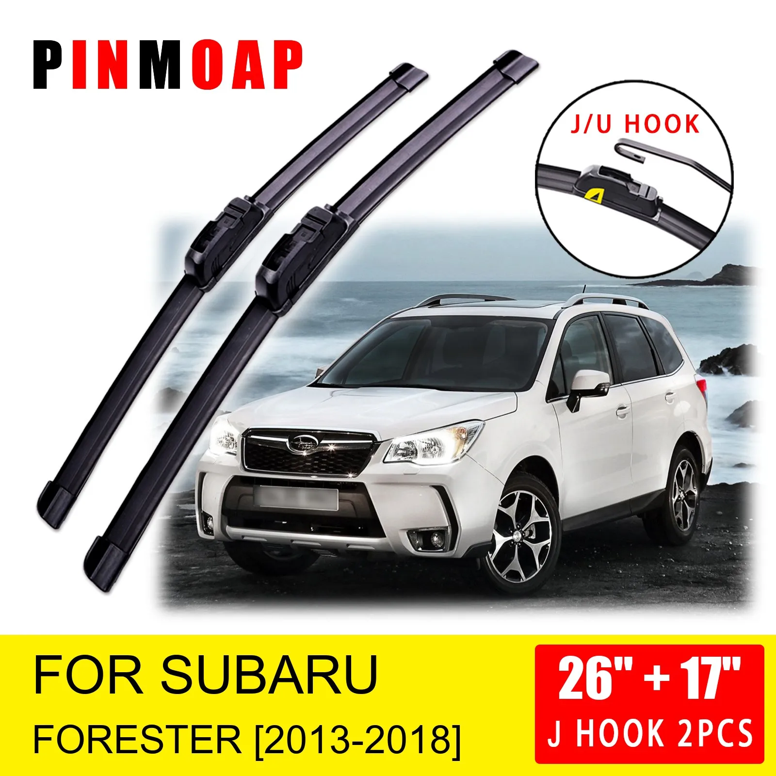 

Щетки стеклоочистителя для Subaru Forester, передние щетки стеклоочистителя U J Hook для Subaru Forester 2013, 2014, 2015, 2016, 2017, 2018