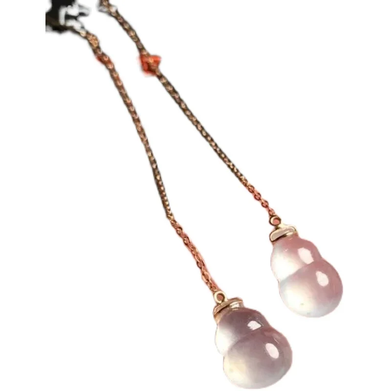 

Fortune Chalcedony Small Calabash Eardrops Earrings Ear String Earrings S925 Handmade and Simple Versatile New Year of the Ox