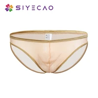 new mens mesh briefs sexy underwear transparent lace see through male underpants panties thin breathable men briefs lingerie
