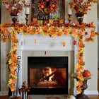 Искусственные кленовые листья, венок из виноградных листьев Искусственный Кленовый лист для свадьбы, вечеринки, Хэллоуина, Дня благодарения, Рождества, домашнего сада