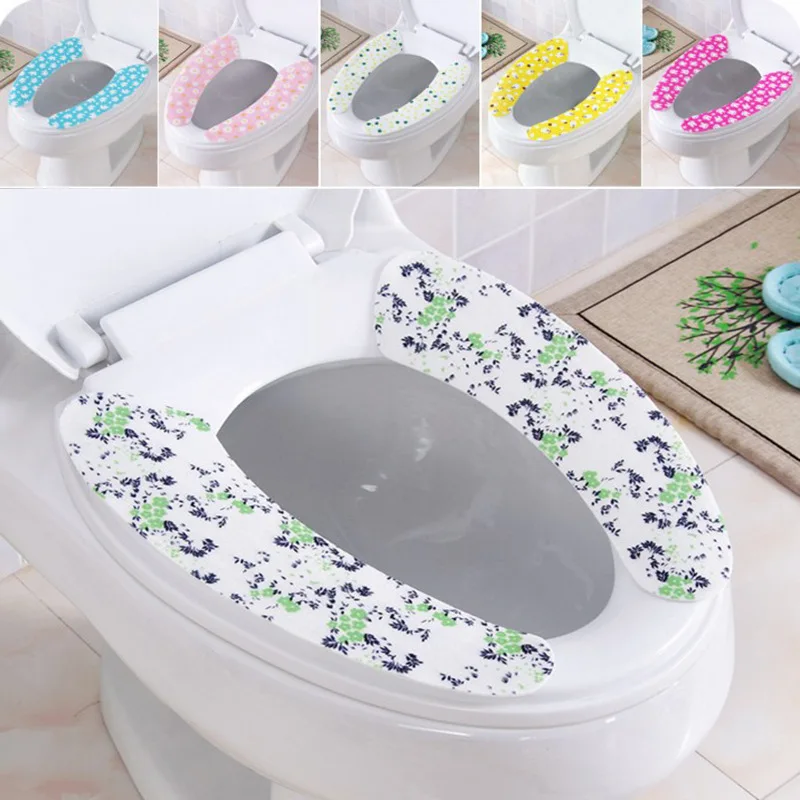 

1Pair Reusable Sticky Toilet Mat Portable Winter Warm Toilet Seat Cover Bathroom Accessories And Tool Washable Sticky Pad