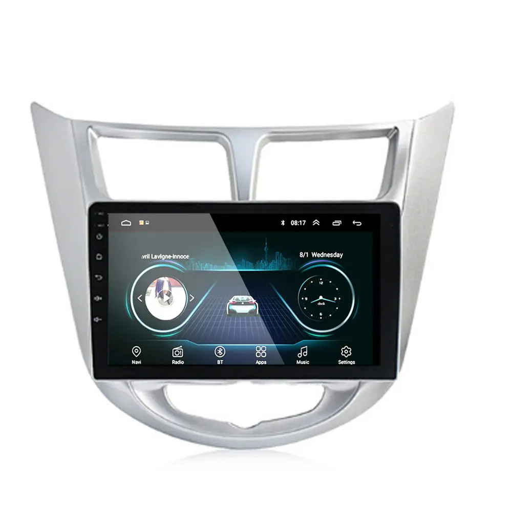 9 'ɲ din Android 8 1 автомобильный dvd-плеер для современного Solaris accent Verna 2011-2016 радио