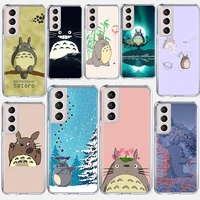 cute totoro anime silicone case for samsung galaxy s21 ultra s20 fe s20 plus s10e s10 s8 s9 plus s7 phone cover coque