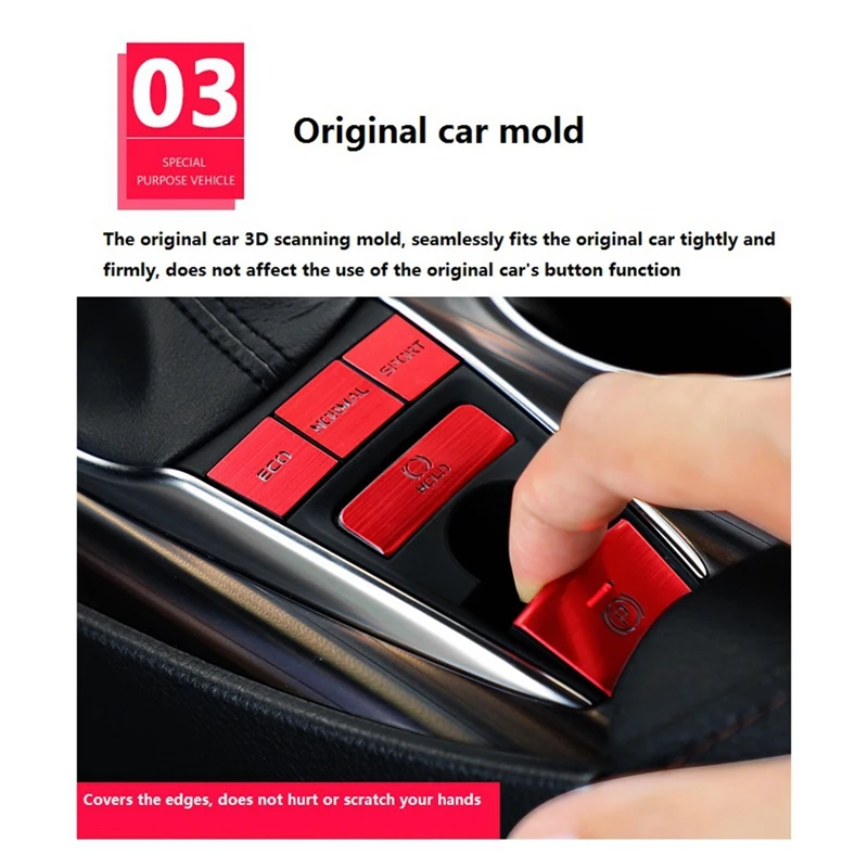 

Car Electronic Handbrake Central Control Button Decoration Sticker Cover Trim for Toyota 8Th Camry,6PCS