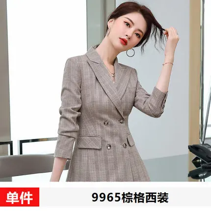 

Vintage Plaid Women Pant Suit Double-breasted Jacket & Pencil Pant Female Blazer Suit Set Retro Women Trouser Suit 2019