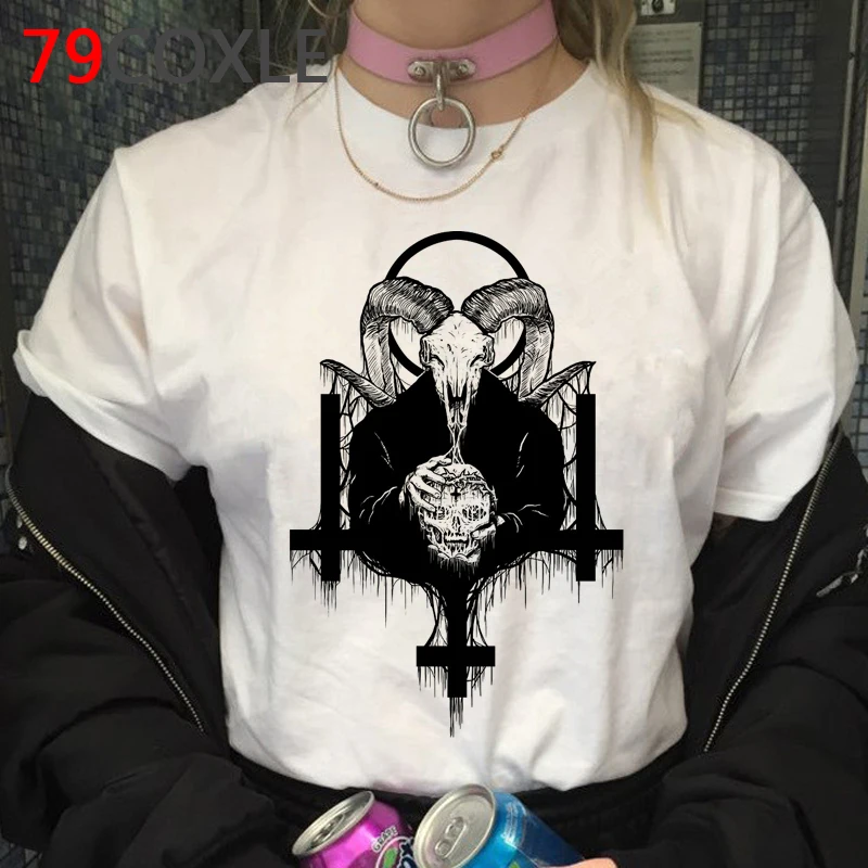 Сатана демон гибель страшный злой Футболка мужская Harajuku Satanism Grim Reaper Baphomet футболка сатанист футболка для любителей фильмов ужасов мужские футболки 90s