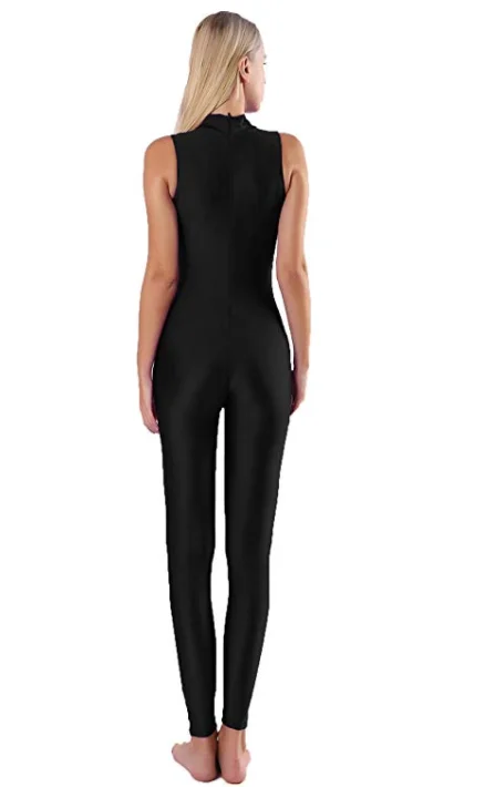 

Full Body Gymnastics Unitards Bodysuits Turtle Neck sleeveless Unitard For Dancers Spandex Nylon jumpsuits rompers