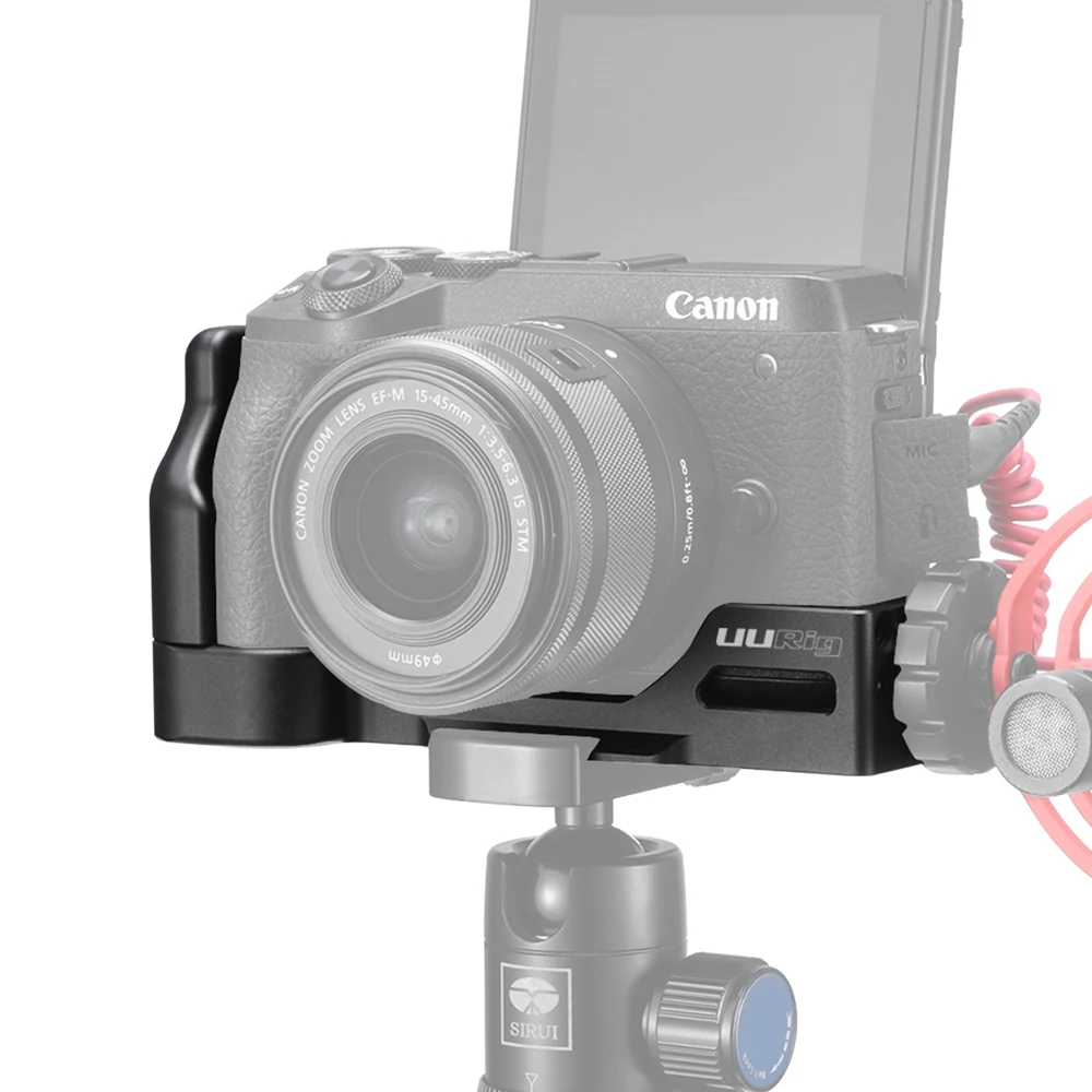 Пластина L для микрофона UURig R029 Canon M6 Mark II Arca БЫСТРОРАЗЪЕМНАЯ пластина с винтом 1/4