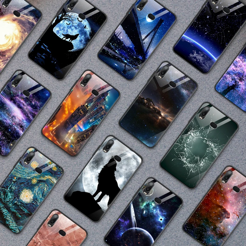 Чехол из закаленного стекла для Samsung Galaxy A10 A20 A30 A40 A50 A6S A70 A8S A80 A90 J4Plus M10 M20 M30 Note9 чехлы
