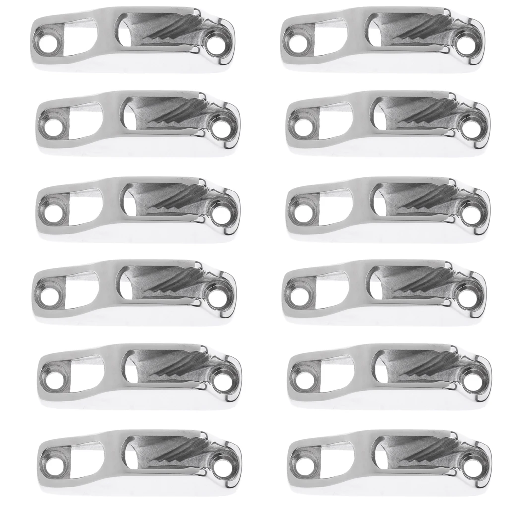 

12pcs Sailing Stainless Steel Cam Cleat Rope Cleat Jam Cleat For 3~6mm Line Boat Accessories Marine