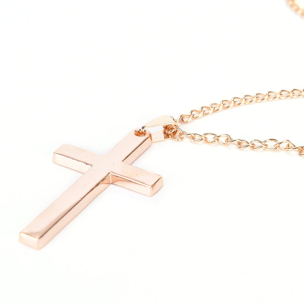 Золотой крест ожерелья и подвески для мужчин из нержавеющей стали черный мужской