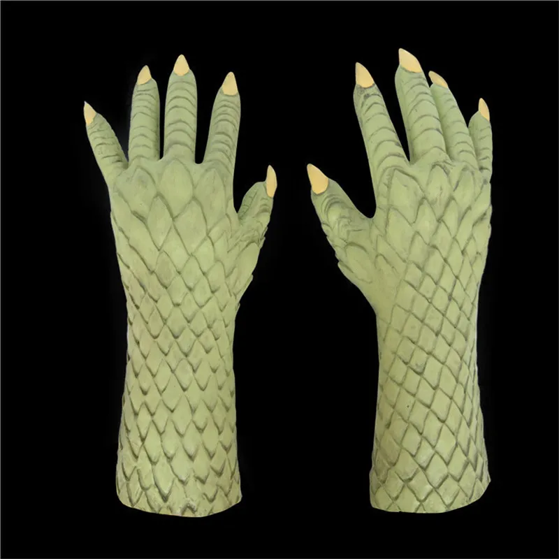 Gloves3 Латексная белиальная маска демона костюм для косплея дьявол маски с перчатками Хэллоуин вечерние реквизит - Цвет: Gloves3