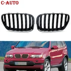 Левый и правый хром черный передний бампер капота решетка радиатора для BMW X5 E53 2000 2001 2002 2003 2004 2005 2006 51137113733