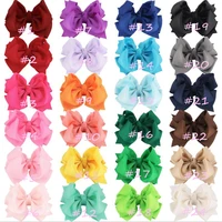 20 pcslot4 inch new hot selling 25colors childrens grosgrain ribbon hair ribbon bows with clip for hair fashion accessories