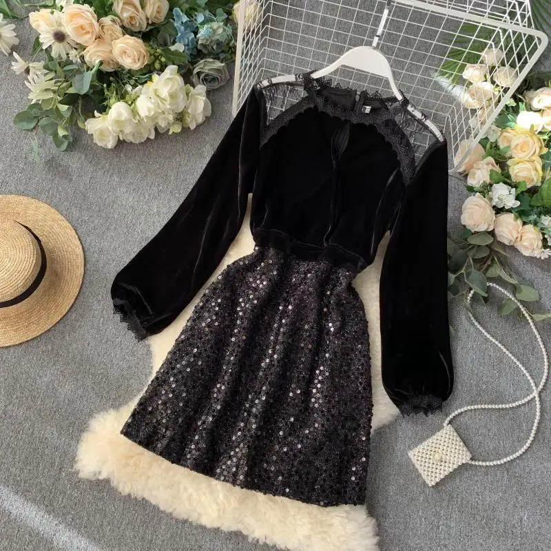 2019 Новая модная женская одежда осеннее и зимнее платье женское вечернее | Женская